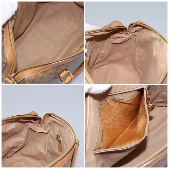 GUCCI Micro GG Supreme Hand Bag PVC 2way Beige Gold 002 123 0033 Auth 118246 - Picture 16 of 16